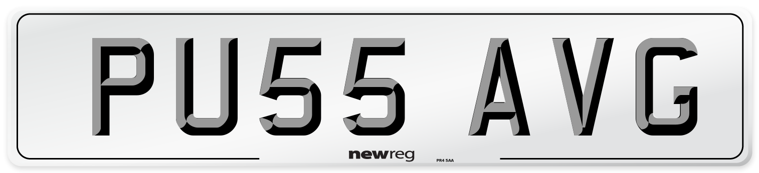 PU55 AVG Number Plate from New Reg